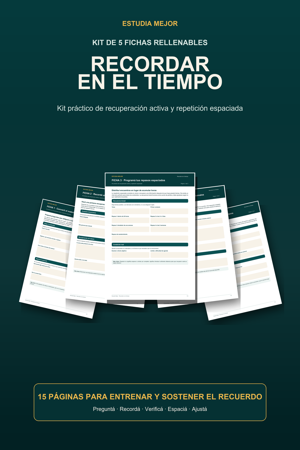 KIT PRÁCTICO DE RECUPERACIÓN ACTIVA Y REPETICIÓN ESPACIADA