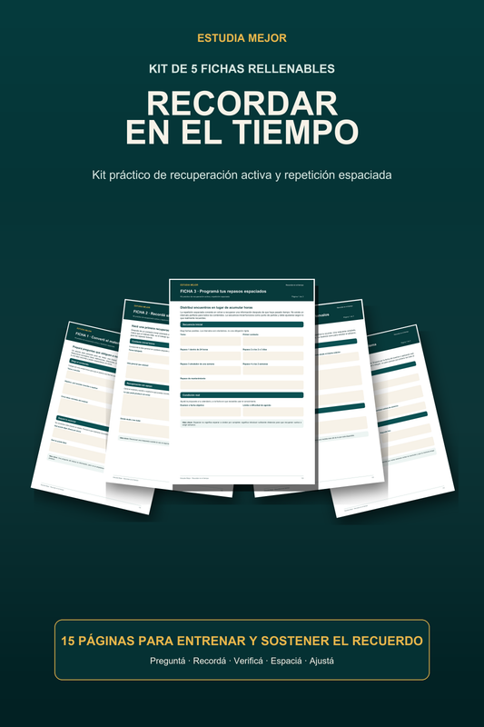 KIT PRÁCTICO DE RECUPERACIÓN ACTIVA Y REPETICIÓN ESPACIADA
